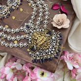 Layered Lakshmi Victorian Diamond Neckpiece -Purple -VV1890